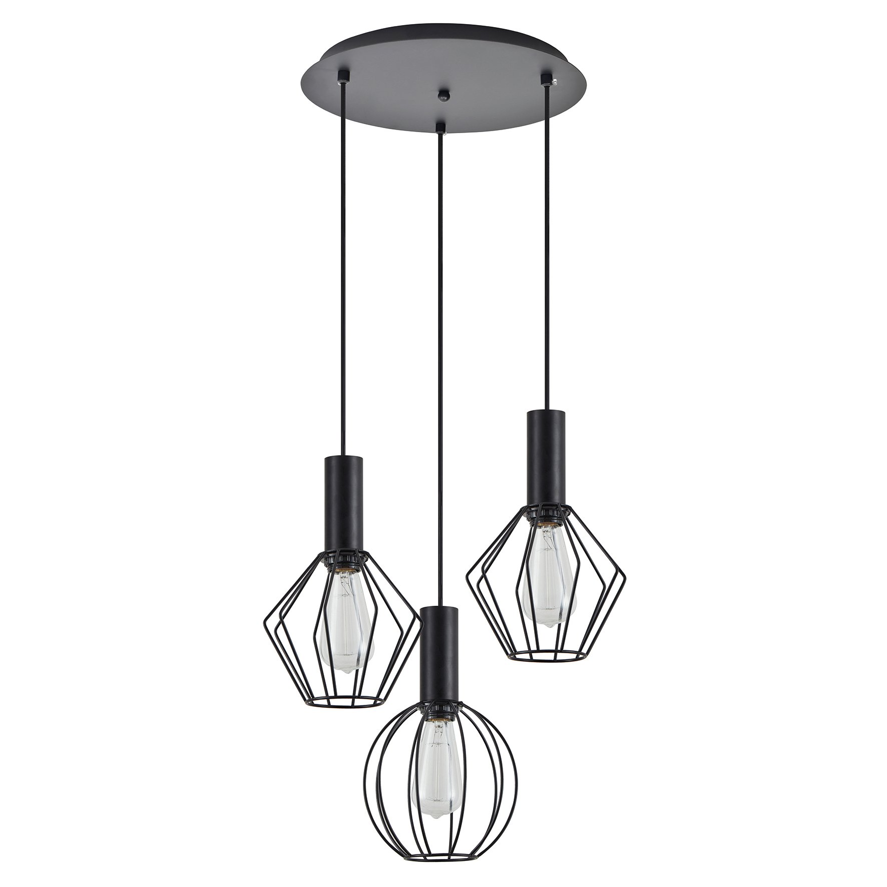 77-8905 SE21-BL-4-3BL-GR12 ADEPT FLEX Black Pendant Black Metal Grid+ - Image 1