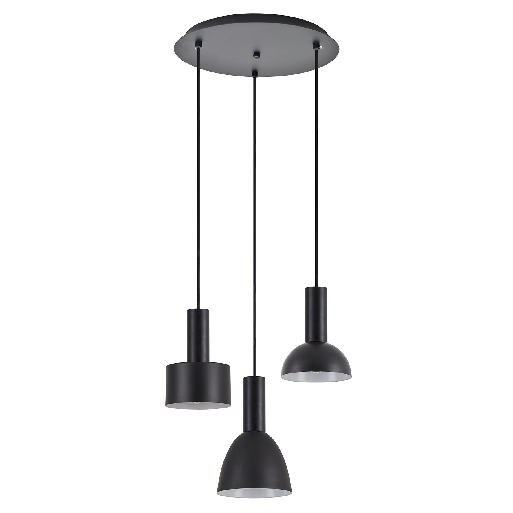 77-8910 SE21-BL-4-3BL-MS123 ADEPT FLEX Black Pendant Black Metal Shade+ - Image 1