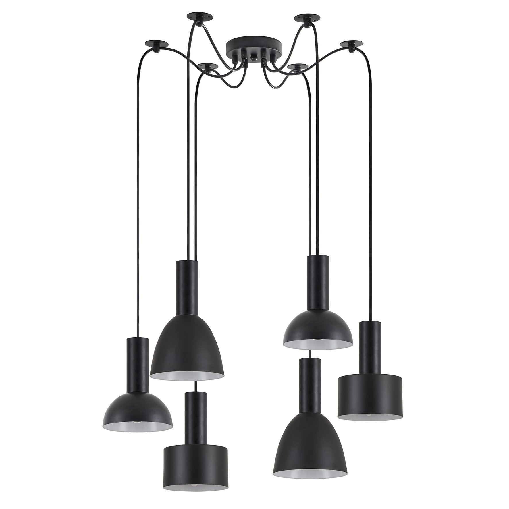 77-8913 SE21-BL-4-BL6-MS12 ADEPT FLEX Black Pendant Black Metal Shade+ - Image 1