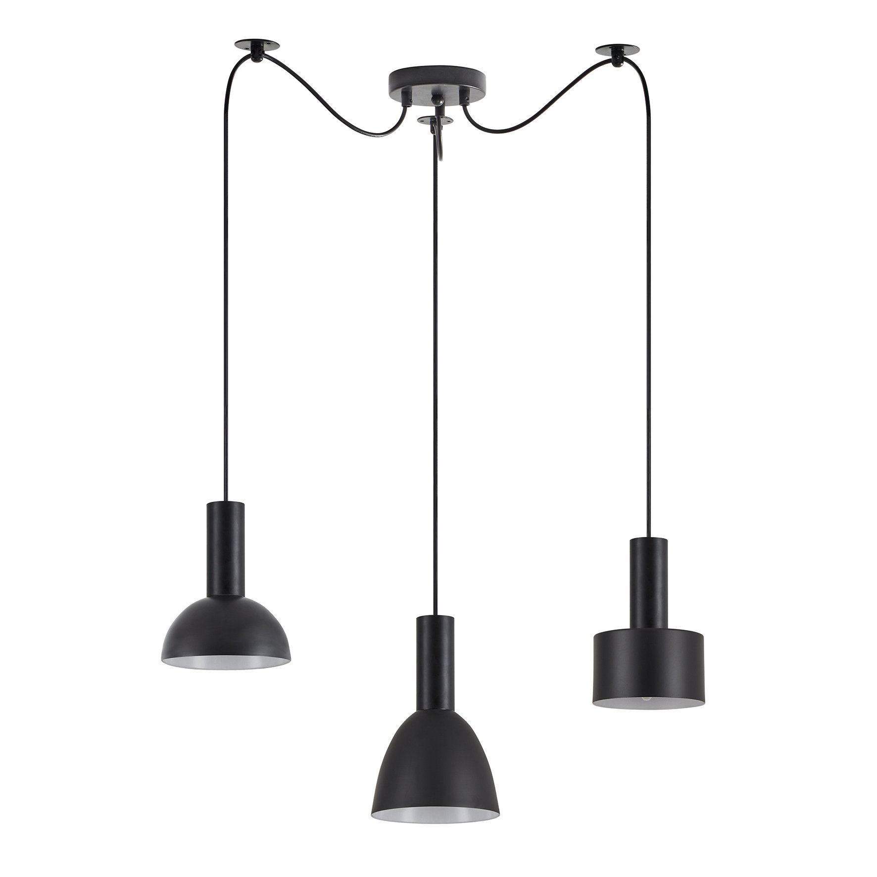 77-8914 SE21-BL-4-BL3-MS12 ADEPT FLEX Black Pendant Black Metal Shade+ - Image 1