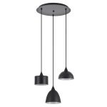 SE21-BL-B10-3BL-MS123 ADEPT FLEX Black Metal Shade Pendant+