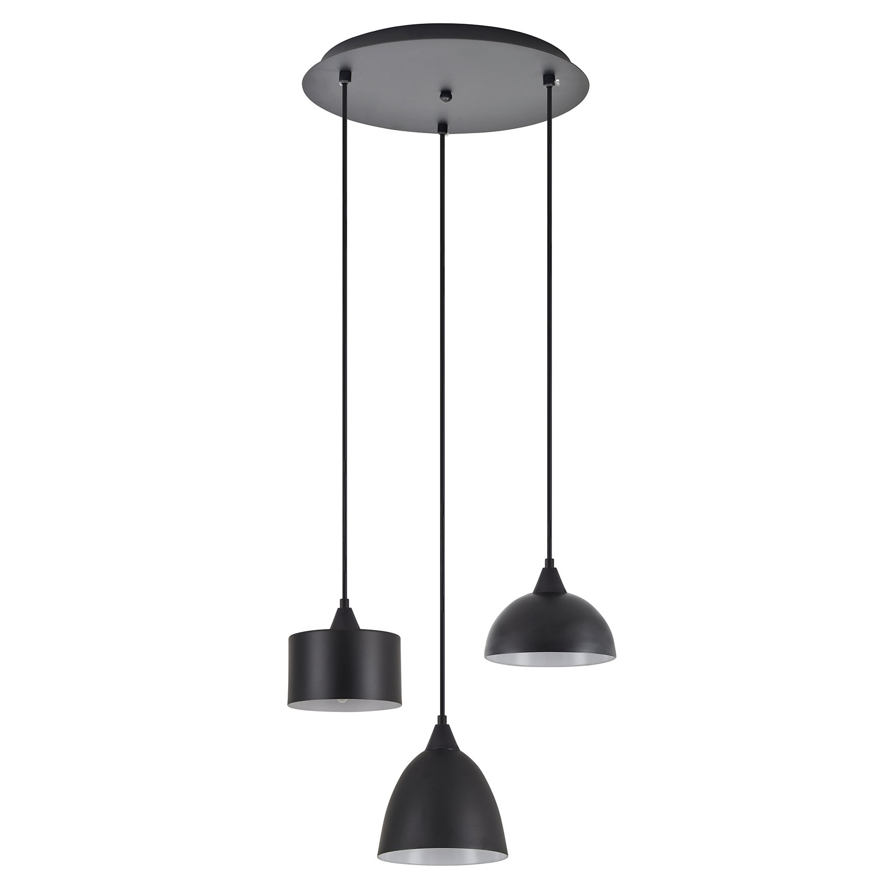 77-8955 SE21-BL-B10-3BL-MS123 ADEPT FLEX Black Metal Shade Pendant+ - Image 1