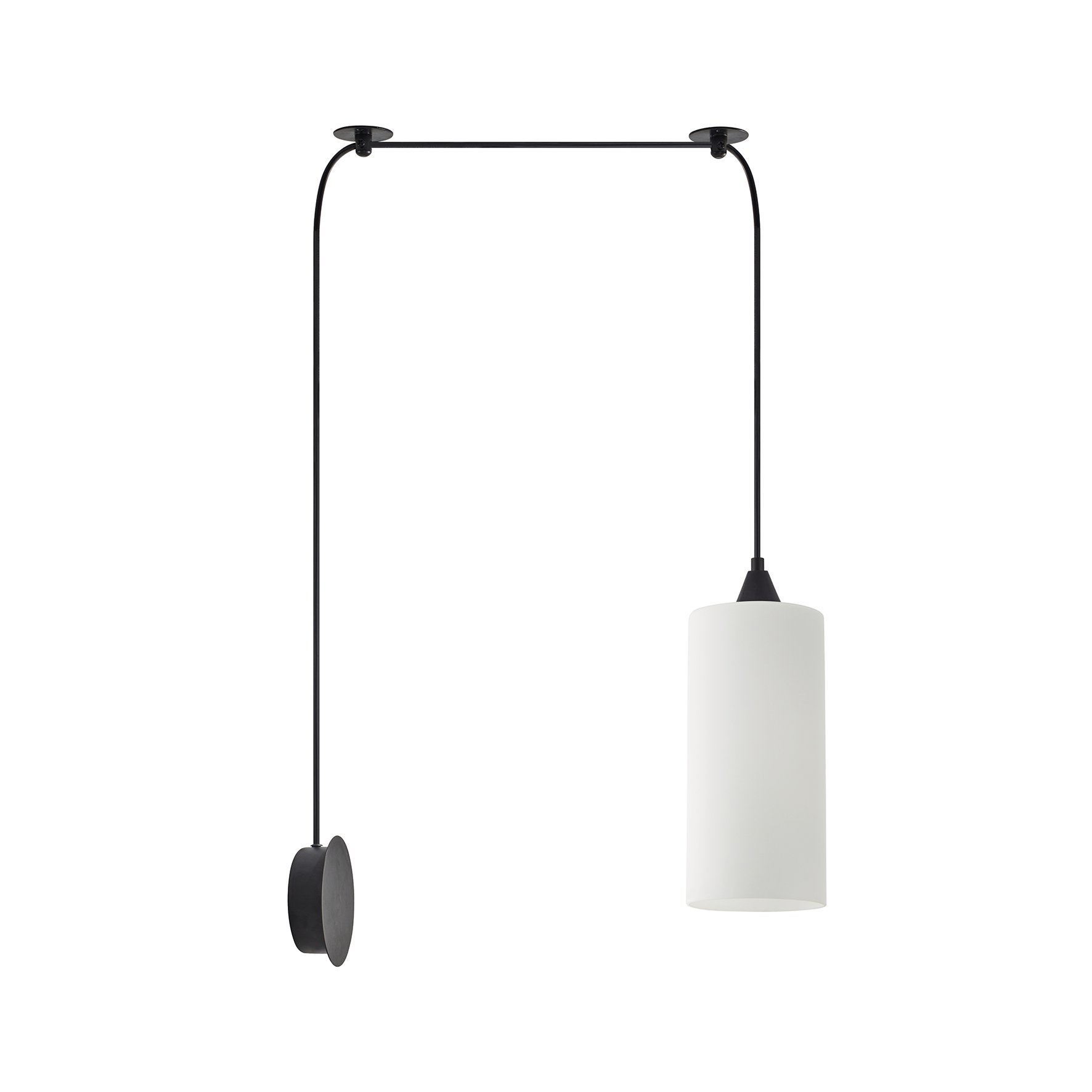 77-8999 SE21-BL-4-BL1W-GL3 ADEPT TUBE Black Matt Wall Lamp White Glass+ - Image 1