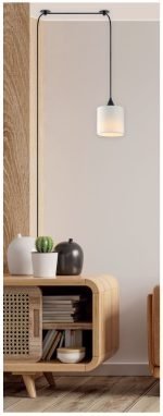 SE21-BL-B10-BL1W-SH1 ADEPT PENDANT White Fabric Wall Lamp + - Image 2