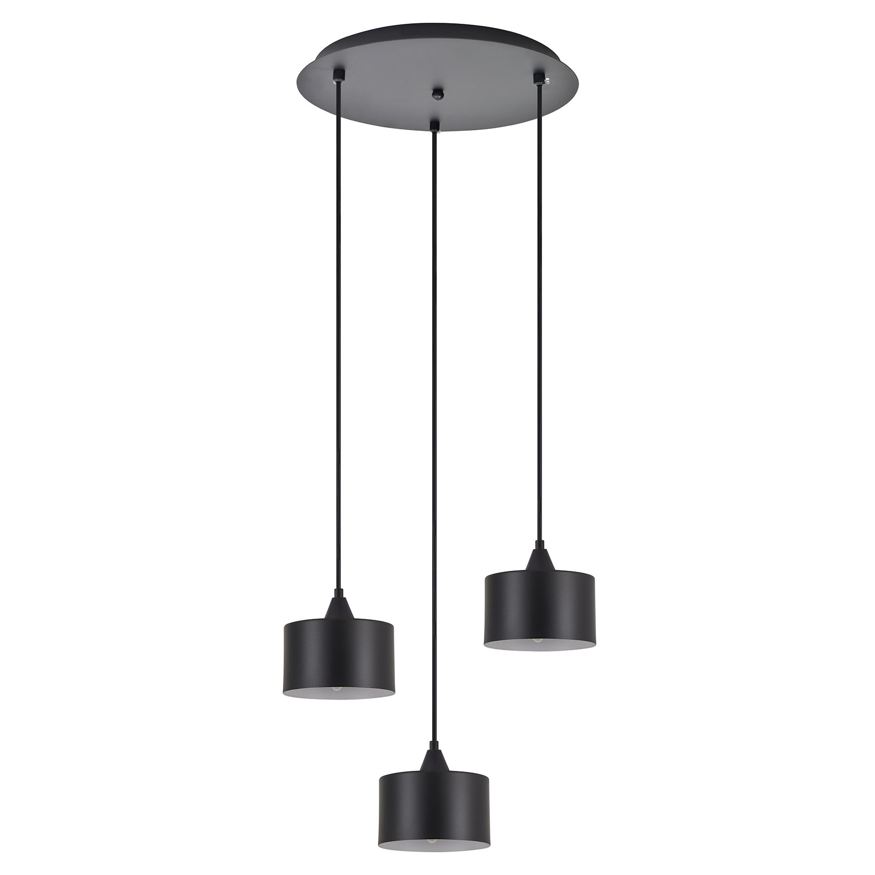 77-9039 SE21-BL-B10-3BL-MS1 ADEPT PENDANT Black Metal Shade + - Image 1