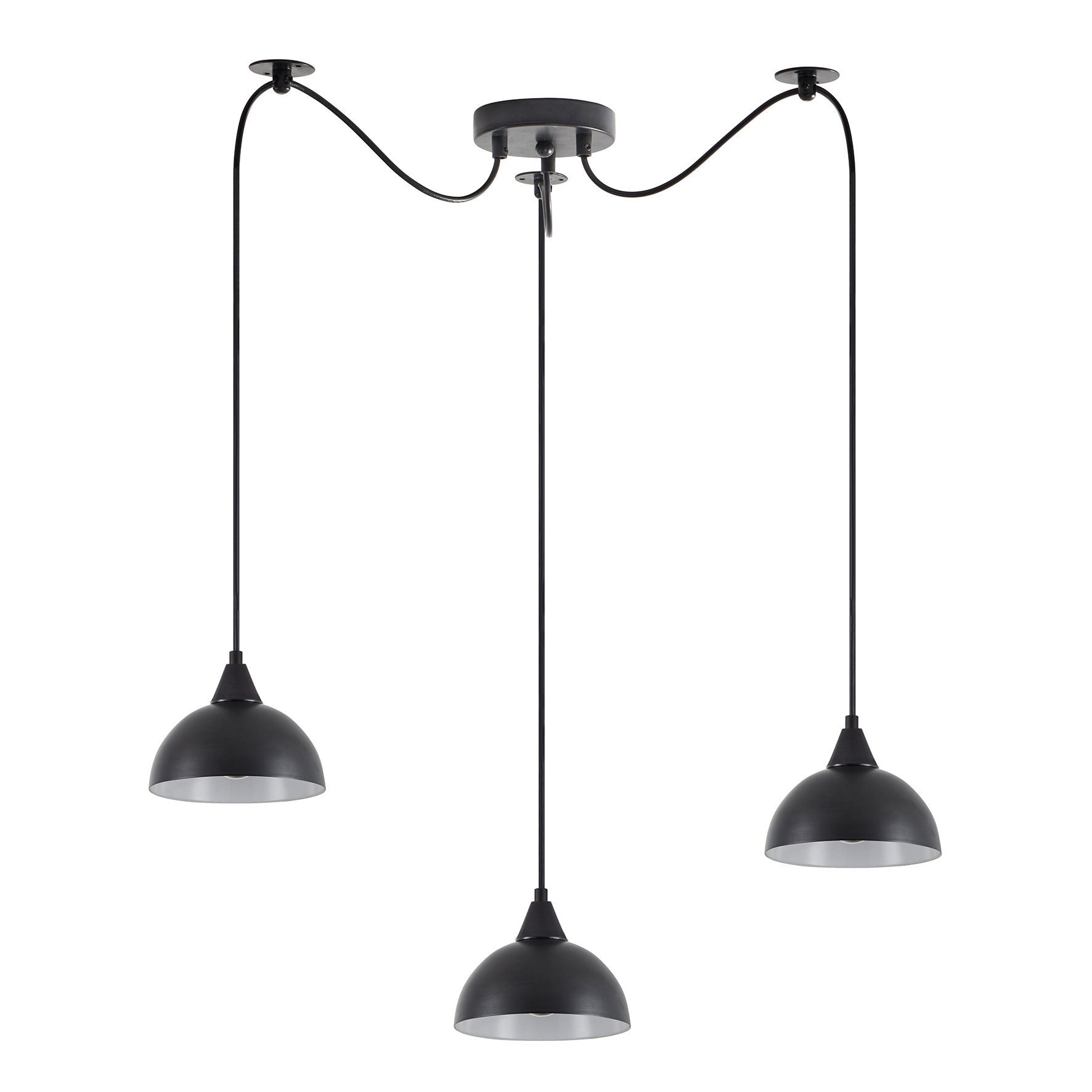 77-9054 SE21-BL-B10-BL3-MS3 ADEPT PENDANT Black Metal Shade + - Image 1