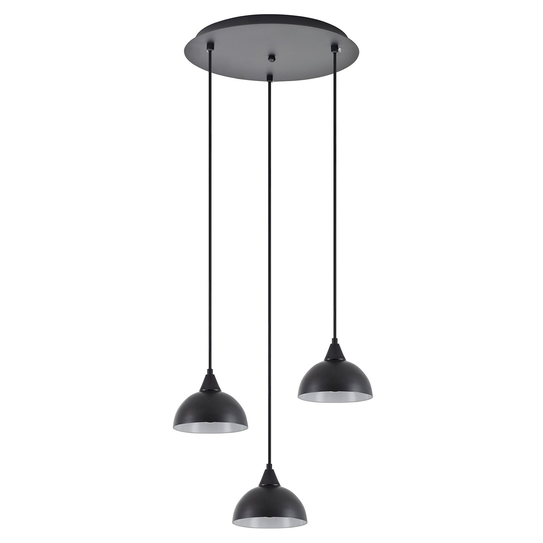 77-9055 SE21-BL-B10-3BL-MS3 ADEPT PENDANT Black Metal Shade + - Image 1