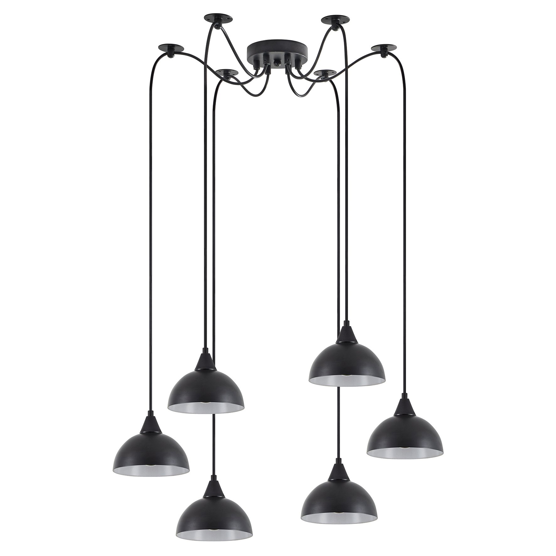 77-9057 SE21-BL-B10-BL6-MS3 ADEPT PENDANT Black Metal Shade+ - Image 1