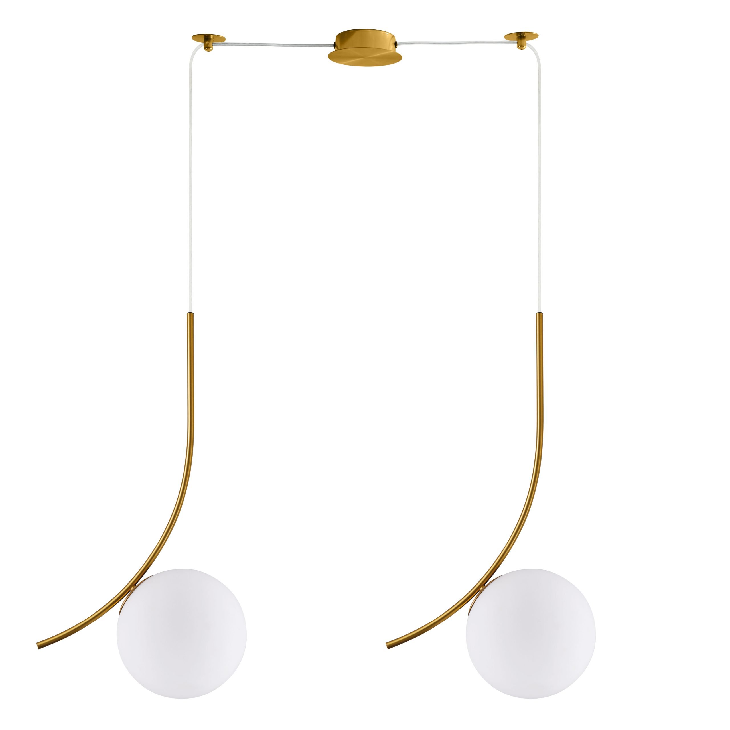 77-9064 SE21-GM2-40 SCEPTRE GOLD MATT PENDANT OPAL GLASS+ - Image 1