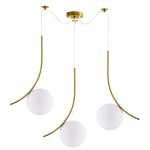 SE21-GM3-45 SCEPTRE GOLD MATT PENDANT OPAL GLASS+