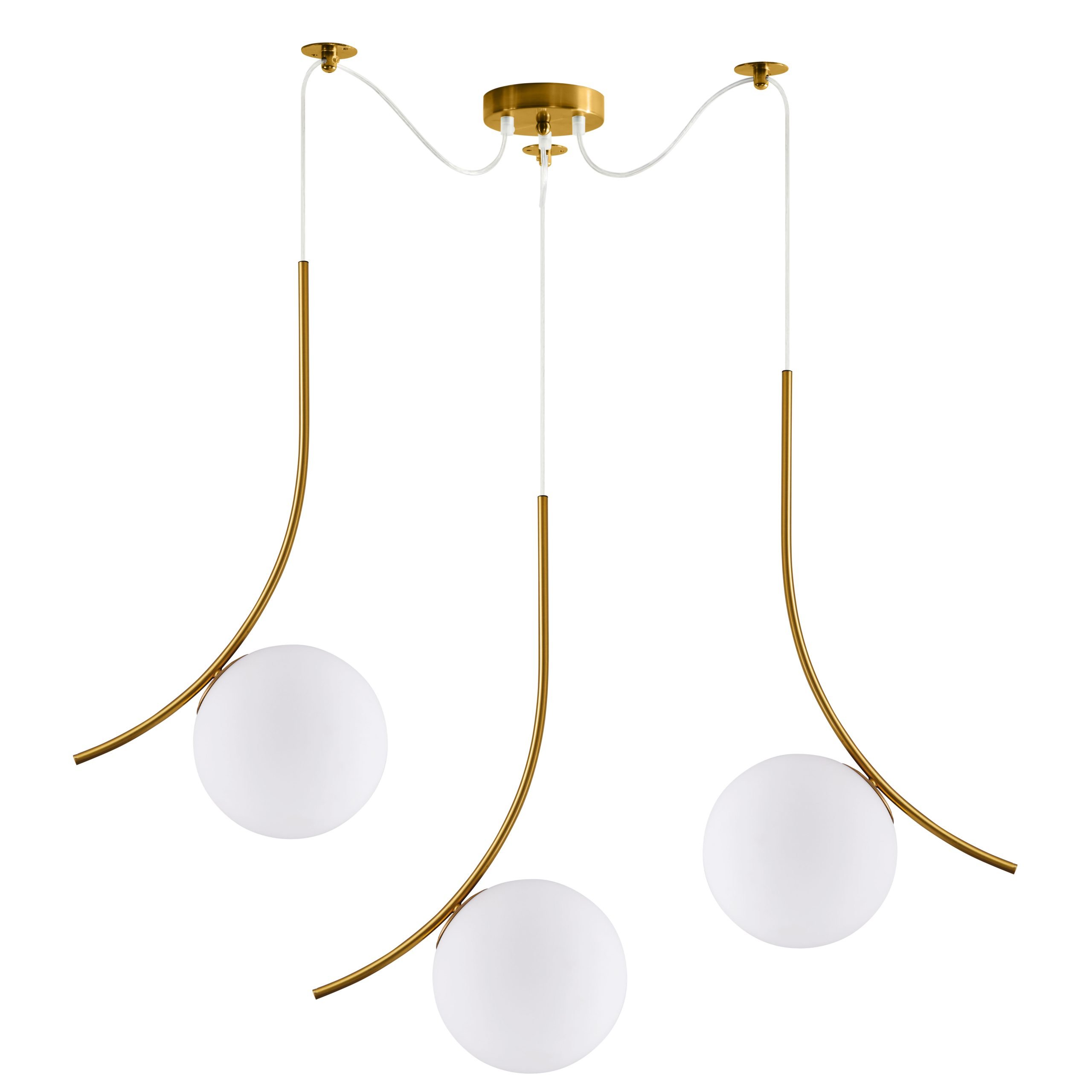 77-9065 SE21-GM3-45 SCEPTRE GOLD MATT PENDANT OPAL GLASS+ - Image 1