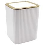 Σετ Κάδος με Καπάκι Αιωρούμενο 7Lt & Πιγκάλ σε Λευκό-Χρυσό