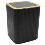 Σετ Κάδος με Καπάκι Αιωρούμενο 7Lt & Πιγκάλ σε Μαύρο-Χρυσό