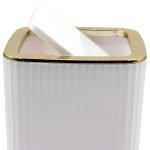 Σετ Κάδος με Καπάκι Αιωρούμενο 7Lt & Πιγκάλ σε Λευκό-Χρυσό - Image 2