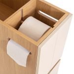 Έπιπλο μπάνιου ξύλινο με ρόδες 75χ60χ21 cm Eurocasa - Image 2