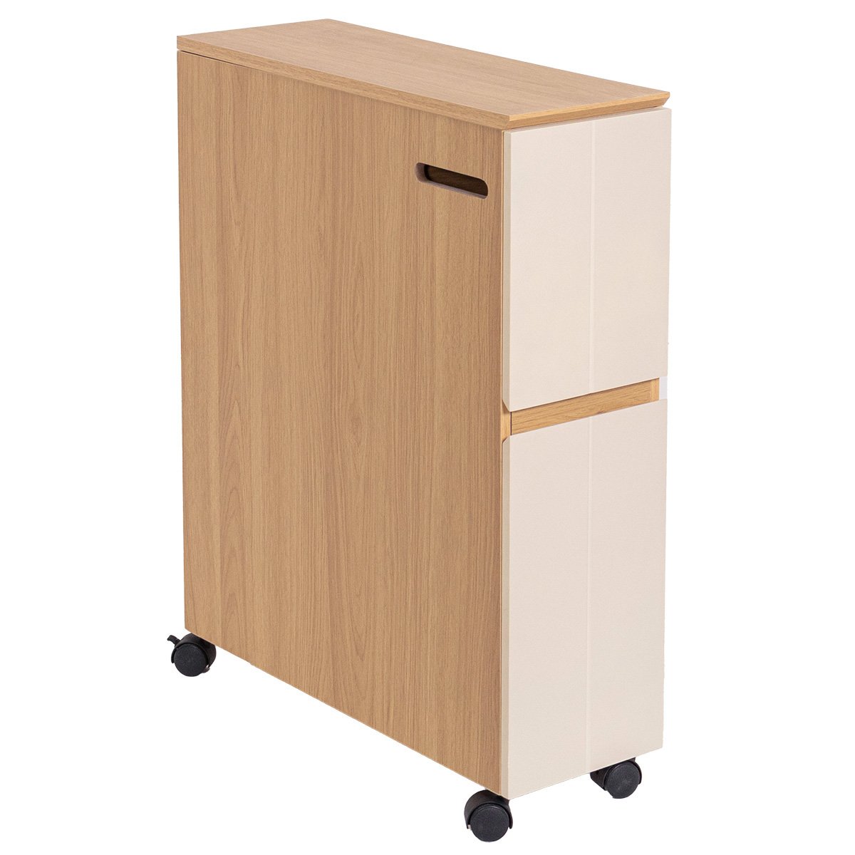 9942824 Έπιπλο μπάνιου ξύλινο με ρόδες 75χ60χ21 cm Eurocasa - Image 1