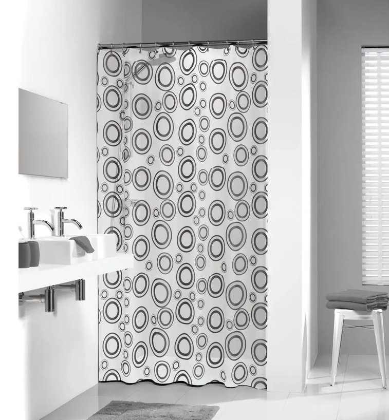 Circolo Circolo 180x200 grey Πλαστική κουρτίνα μπάνιου Sealskin - Image 1