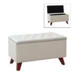 Σκαμπώ - Ταμπουρέ Lotus Megapap βελούδινο χρώμα μπεζ 90x40x50εκ.