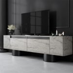 Έπιπλο τηλεόρασης Haven Megapap χρώμα travertine 180x30x50εκ.