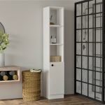 Ντουλάπι κουζίνας - μπάνιου Trend Megapap χρώμα λευκό 30x29,6x170εκ.