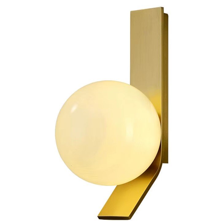KELIA SE21-GM-15 KELIA WALL LAMP BRASS AND OPAL E14 12x15x22cm IP20 220V 2 YEARS WARRANTY Ε3 - Image 1