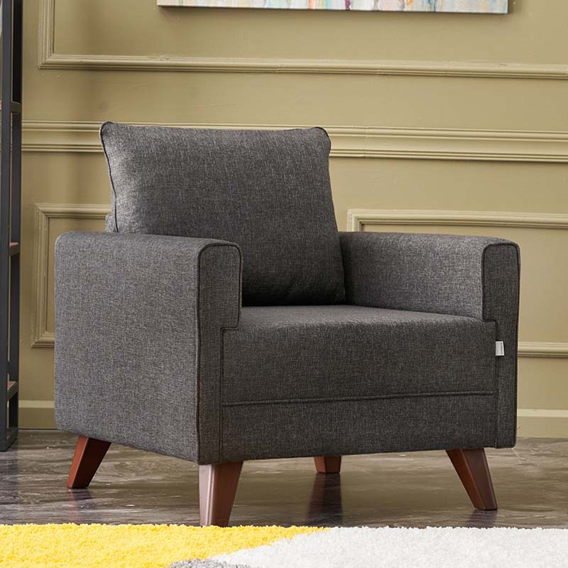 PRGP043-00252-0 Πολυθρόνα Bella Megapap υφασμάτινη χρώμα ανθρακί 82x81x85εκ. - Image 1