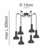 SE21-NM-4-NM6-MS3 ADEPT TUBE Nickel Matt Pendant Black Metal Shade+ - Image 2