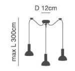 SE21-NM-4-NM3-MS3 ADEPT TUBE Nickel Matt Pendant Black Metal Shade+ - Image 2