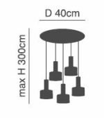 SE21-NM-4-5NM-MS1 ADEPT TUBE Nickel Matt Pendant Black Metal Shade+ - Image 2