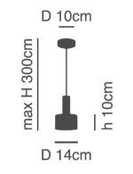 SE21-NM-4-MS1 ADEPT TUBE Nickel Matt Pendant Black Metal Shade+ - Image 2