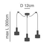 SE21-NM-4-NM3-MS1 ADEPT TUBE Nickel Matt Pendant Black Metal Shade+ - Image 2