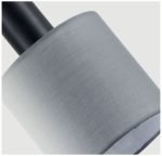 SE21-BL-4-BL6-SH12 ADEPT FLEX Black Pendant White, Grey, Brown Fabric Shade+ - Image 2