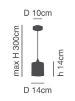 (77-9010) SE21-BL-B10-SH2 ADEPT PENDANT Grey Shade Pendant + - Image 2