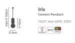 SE 149-GY IRIS PENDANT LAMP GREY 1E2 - Image 2