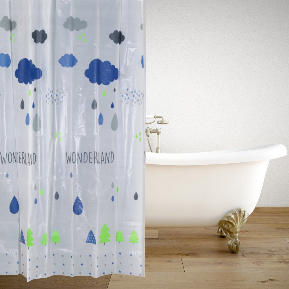 kourtina-mpaniou-plastiki-peva-wonderland-180x180-202532 ΚΟΥΡΤΙΝΑ ΜΠΑΝΙΟΥ ΠΛΑΣΤΙΚΗ PEVA WONDERLAND 180(Μ)X180(Υ) - Image 1