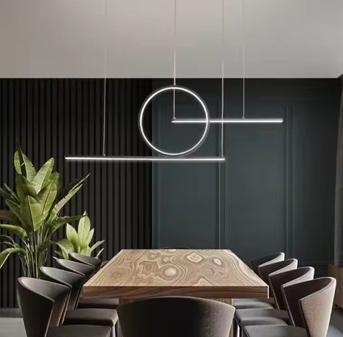 luficet-black SE LED 100 LUFICET PENDANT BLACK 24W 3CCT 100x6x100cm IP20 220V 2 YEARS WARRANTY Ε2 - Image 1