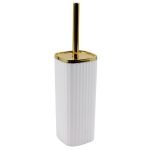 Σετ Κάδος με Καπάκι Αιωρούμενο 7Lt & Πιγκάλ σε Λευκό-Χρυσό - Image 3