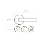 Πόμολο Πόρτας Ορείχαλκου με Ροζέτα Νίκελ Ματ/Χρώμιο Best 04 - Κομψό και Μοντέρνο Design - Image 2