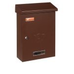 Μεταλλικό Γραμματοκιβώτιο Εξωτερικού Χώρου Καφέ Ανάγλυφο 28x10x38cm - BERLIN 3001 By Viometal