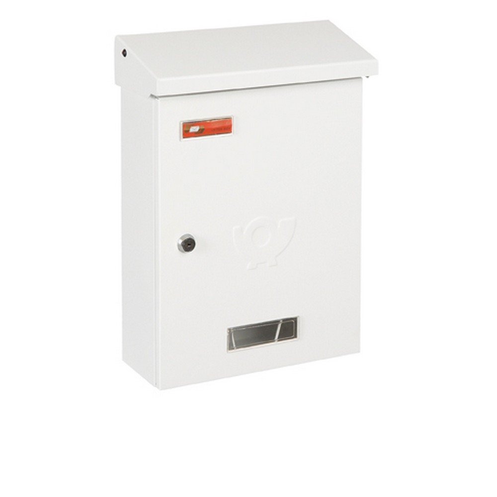 3001 λευκό ανάγλυφο Μεταλλικό Γραμματοκιβώτιο Εξωτερικού Χώρου Λευκό Ανάγλυφο 28x10x38cm - BERLIN 3001 By Viometal - Image 1