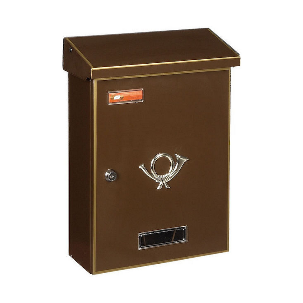 3001cafe Μεταλλικό Γραμματοκιβώτιο Εξωτερικού Χώρου Καφέ 28x10x38cm - BERLIN 3001 By Viometal - Image 1