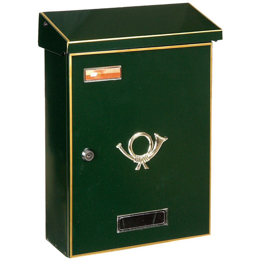 3001green Μεταλλικό Γραμματοκιβώτιο Εξωτερικού Χώρου Κυπαρισσί 28x10x38cm - BERLIN 3001 By Viometal - Image 1