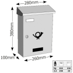 Μεταλλικό Γραμματοκιβώτιο Εξωτερικού Χώρου Καφέ Ανάγλυφο 28x10x38cm - BERLIN 3001 By Viometal - Image 3