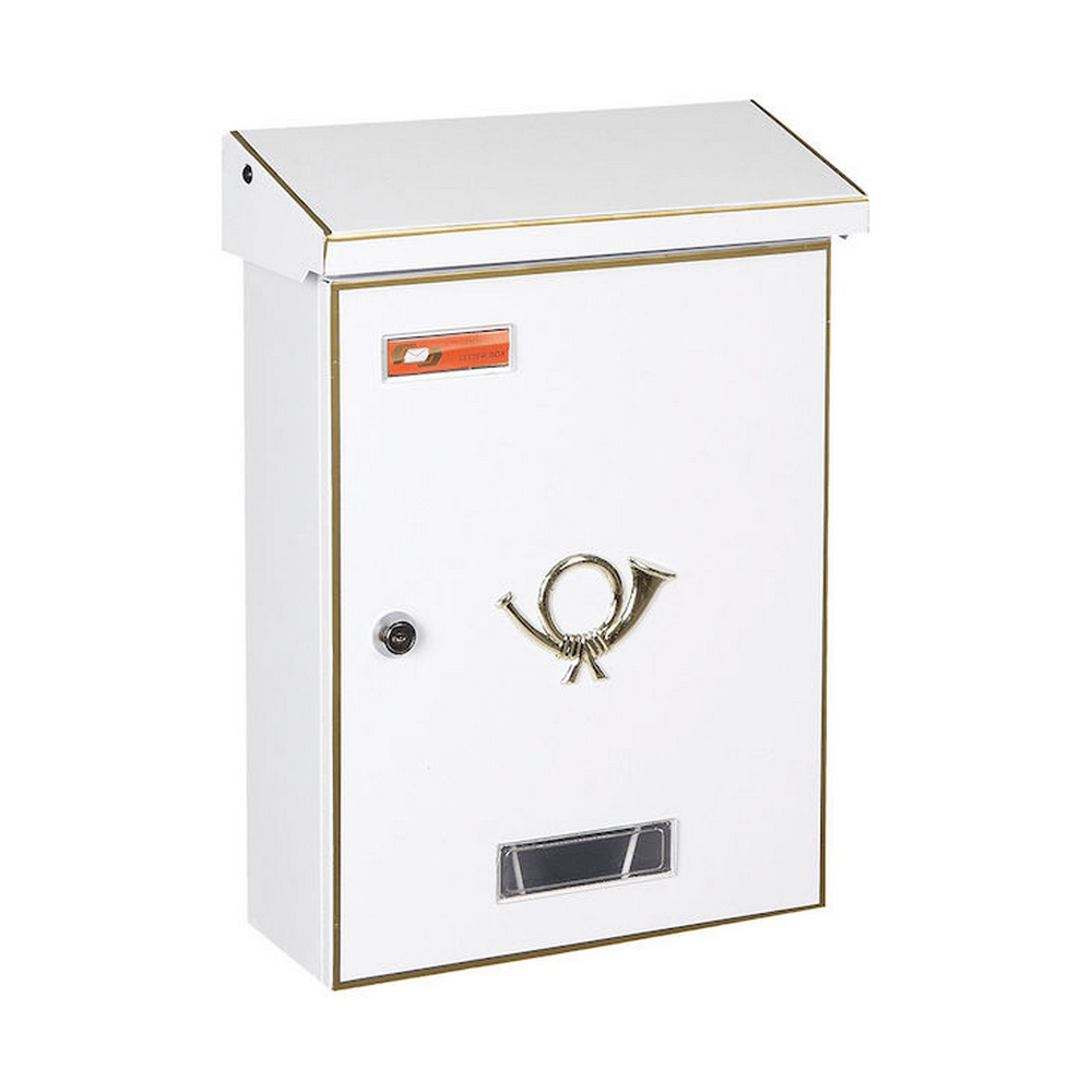 3001white Μεταλλικό Γραμματοκιβώτιο Εξωτερικού Χώρου Λευκό 28x10x38cm - BERLIN 3001 By Viometal - Image 1