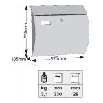 Μεταλλικό Γραμματοκιβώτιο Εξωτερικού Χώρου Μαύρο 37.5x10.5x33cm - VERONA 3003 By Viometal - Image 2