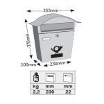 Μεταλλικό Γραμματοκιβώτιο Εξωτερικού Χώρου Μπρονζέ Σφυρήλατο 36x10x37cm - VIENNA 5001 By Viometal - Image 2