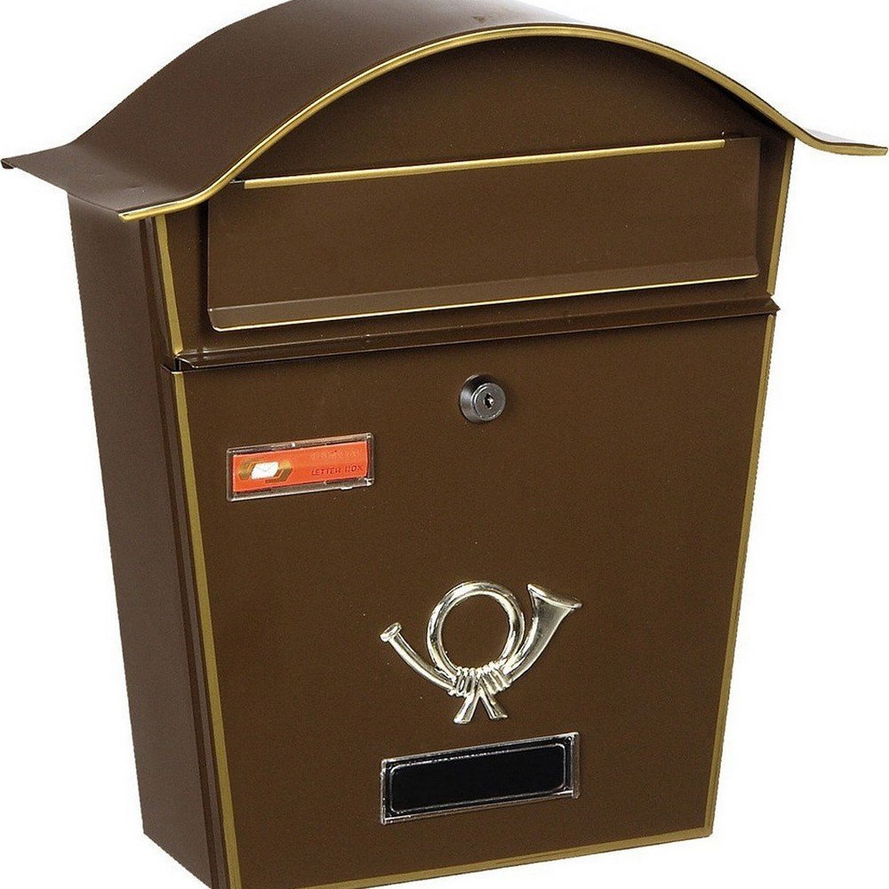 5001vienna Μεταλλικό Γραμματοκιβώτιο Εξωτερικού Χώρου Καφέ Σφηρήλατο 35.5x10x37cm - VIENNA 5001 By Viometal - Image 1