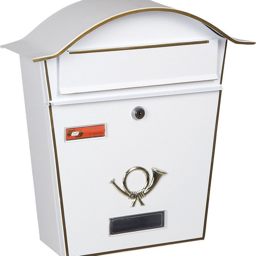 5001wh Μεταλλικό Γραμματοκιβώτιο Εξωτερικού Χώρου Λευκό Σφηρήλατο 35.5x10x37cm - VIENNA 5001 By Viometal - Image 1