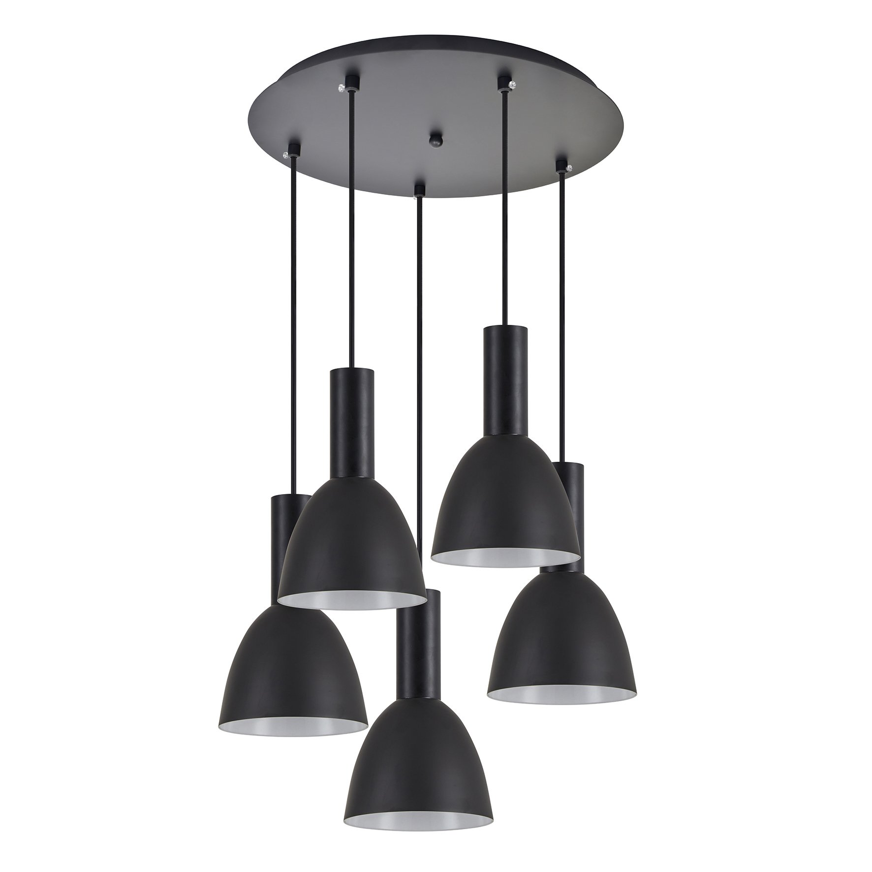 77-8552 SE21-BL-4-5BL-MS2 ADEPT TUBE Black Pendant Black Metal Shade+ - Image 1