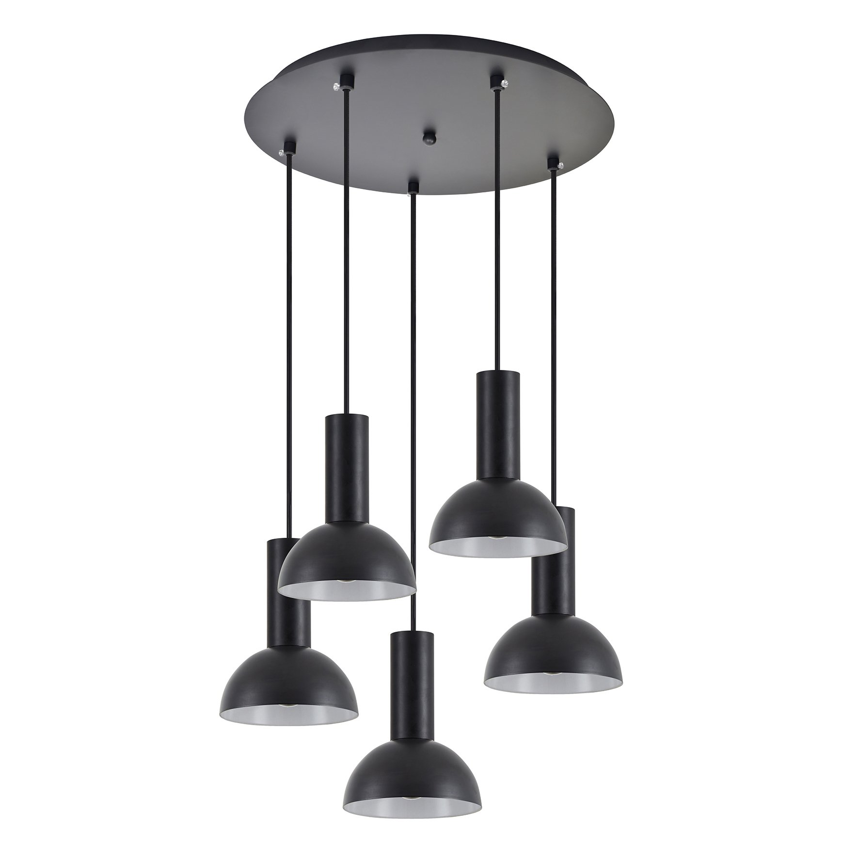 77-8559 SE21-BL-4-5BL-MS3 ADEPT TUBE Black Pendant Black Metal Shade+ - Image 1
